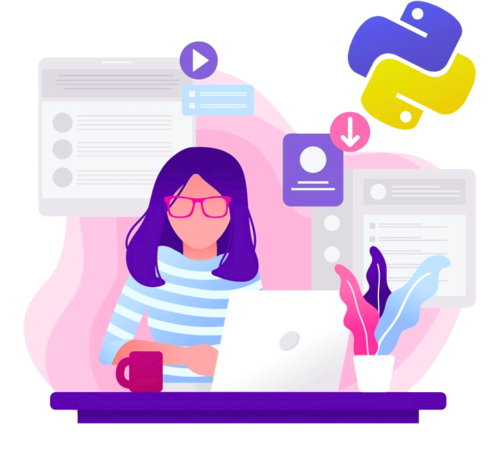 Monitor, laptop y logos de HTML, CSS, JavaScript y React.